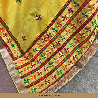 The Haldi Bloom Phulkari Dupatta - Punjabi Phulkari Dupatta