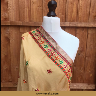 The Golden Sparkle Phulkari Dupatta - Phulkari Dupatta