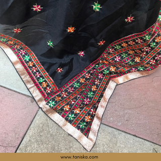 The Midnight Star Phulkari Dupatta - Phulkari Dupatta