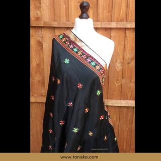 The Midnight Star Phulkari Dupatta - Phulkari Dupatta
