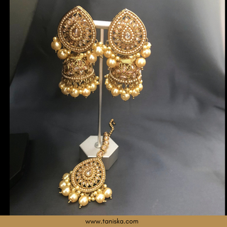 Golden 1 Traditional Necklace Set - Antique Gold - Necklace Set