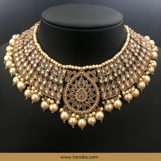 Golden 1 Traditional Necklace Set - Antique Gold - Necklace Set