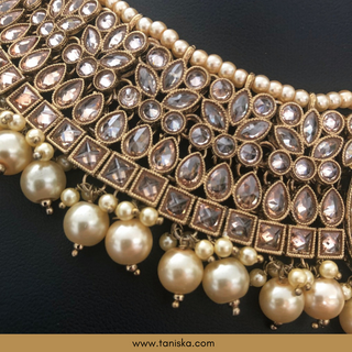Golden 1 Traditional Necklace Set - Antique Gold - Necklace Set
