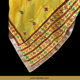 The Haldi Bloom Phulkari Dupatta - Punjabi Phulkari Dupatta
