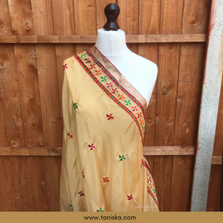 The Golden Sparkle Phulkari Dupatta - Phulkari Dupatta