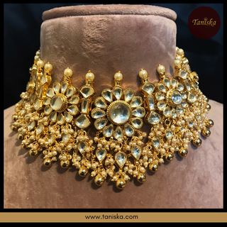 HANIYA Traditional Pachi-Kundan Necklace Set - Necklace Set