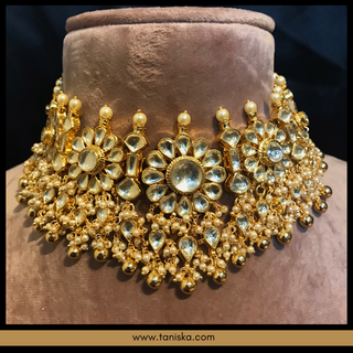 HANIYA Traditional Pachi-Kundan Necklace Set - Necklace Set
