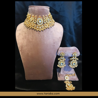 HANIYA Traditional Pachi-Kundan Necklace Set - Necklace Set