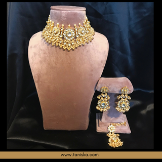 HANIYA Traditional Pachi-Kundan Necklace Set - Necklace Set