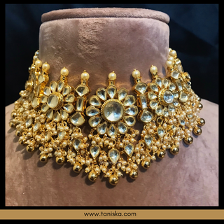 HANIYA Traditional Pachi-Kundan Necklace Set - Necklace Set