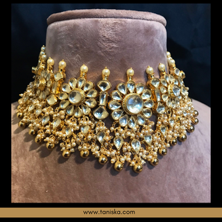 HANIYA Traditional Pachi-Kundan Necklace Set - Necklace Set