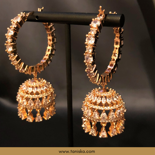 American Diamond Style Necklace Set - Rose Gold - Necklace Set