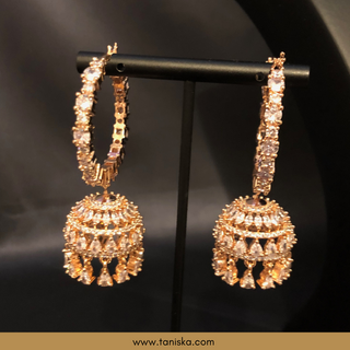 American Diamond Style Necklace Set - Rose Gold - Necklace Set
