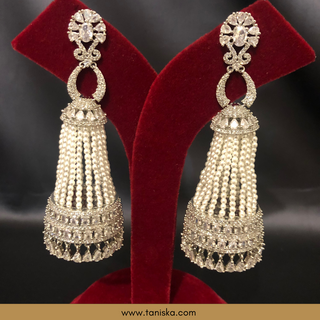 American Diamond Style Statement Earrings - Silver (Limited Edition)