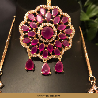 American Diamond Style Necklace Set - Rose Gold (Limited Edition) - Necklace Set