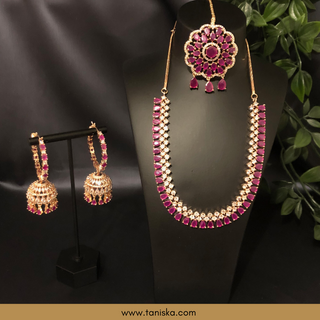 American Diamond Style Necklace Set - Rose Gold (Limited Edition) - Necklace Set