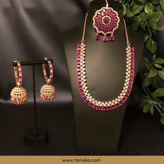 American Diamond Style Necklace Set - Rose Gold (Limited Edition) - Necklace Set