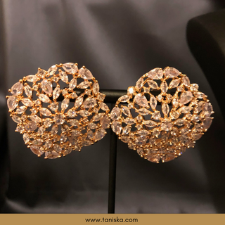 American Diamond Style Necklace Set - Rose Gold - Necklace Set