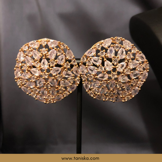 American Diamond Style Necklace Set - Rose Gold - Necklace Set