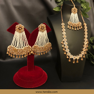 American Diamond Style Necklace Set - Rose Gold - Necklace Set