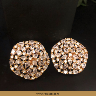 American Diamond Style Necklace Set - Rose Gold - Necklace Set