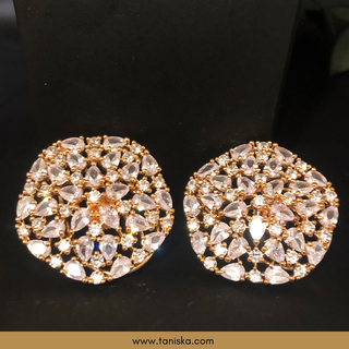 American Diamond Style Necklace Set - Rose Gold - Necklace Set