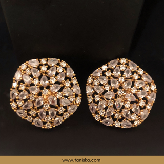 American Diamond Style Necklace Set - Rose Gold - Necklace Set