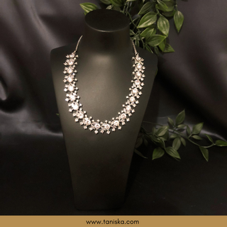 American Diamond Style Necklace (Necklace ONLY) - Silver - Necklace Set