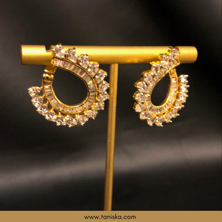 American Diamond Style Studs - Golden