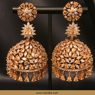 American Diamond Style Necklace Set - Rose Gold - Necklace Set
