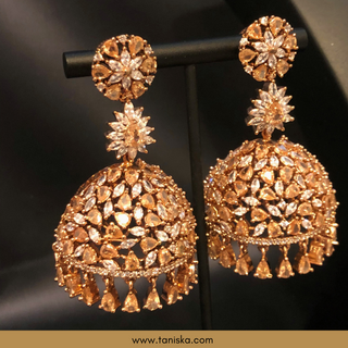 American Diamond Style Necklace Set - Rose Gold - Necklace Set
