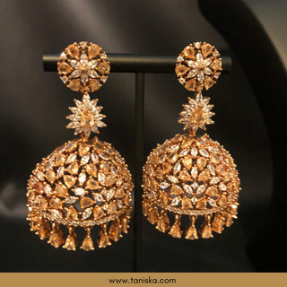 American Diamond Style Necklace Set - Rose Gold - Necklace Set