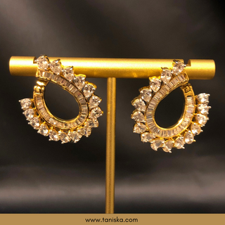 American Diamond Style Studs - Golden