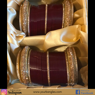 Maroon Bridal Choora / Bangles Set
