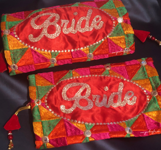 Handcrafted Embroidered Patchwork Chooda Covers - Traditional Bridal Bangle Accessory - Choora Covers