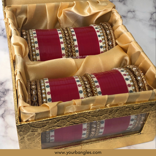 Gagri Pink Tone Choora / Bangles Set - Bridal Chura