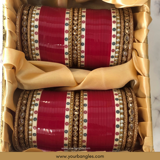 Gagri Pink Tone Choora / Bangles Set - Bridal Chura