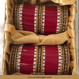 Gagri Pink Tone Choora / Bangles Set - Bridal Chura