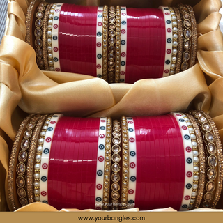 Gagri Pink Tone Choora / Bangles Set - 2.4-2.6 - Bridal Chura