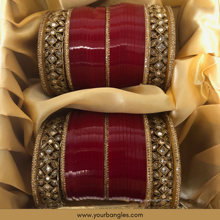 Red Bridal Choora / Bangles Set - Bridal Chura