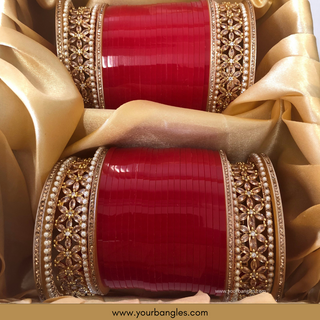 Red Bridal Choora / Bangles Set - Bridal Chura