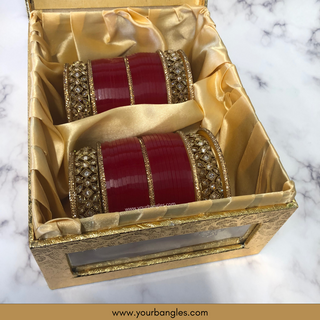Red Bridal Choora / Bangles Set - Bridal Chura