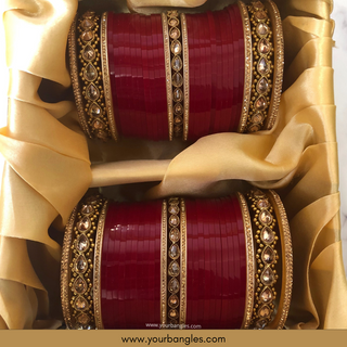 Red Bridal Choora / Bangles Set - Bridal Chura