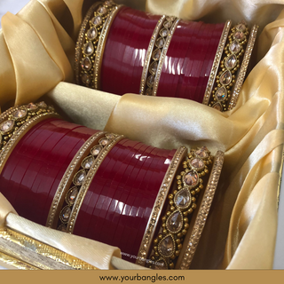 Red Bridal Choora / Bangles Set - Bridal Chura