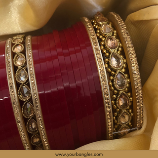 Red Bridal Choora / Bangles Set - Bridal Chura