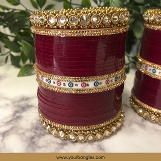 Maroon Bridal Choora / Bangles Set