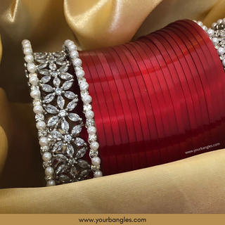 Red Ombre Bridal Choora / Bangles Set