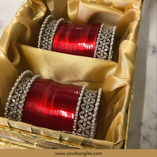 Red Ombre Bridal Choora / Bangles Set