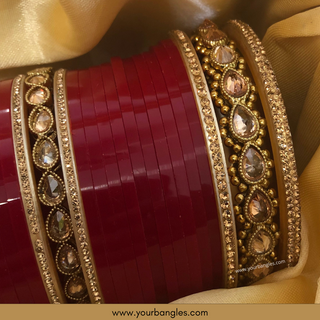 Red Bridal Choora / Bangles Set - Bridal Chura