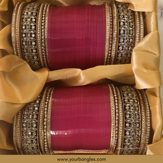 Pink Bridal Choora / Bangles Set - Bridal Chura